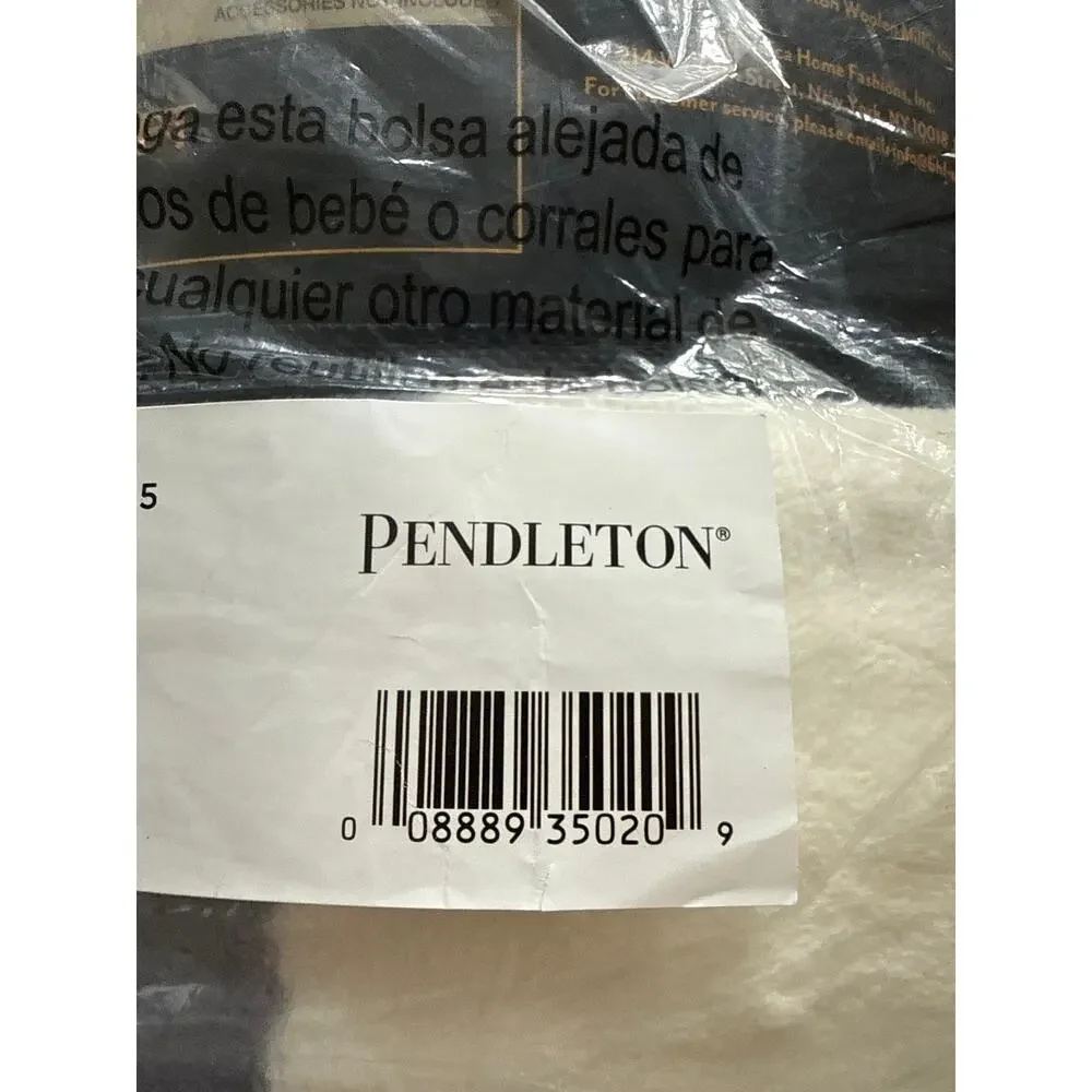 Pendleton Queen Blanket Pinto Basin Ivory Ultra Soft Plush Fleece 98x92 NIP